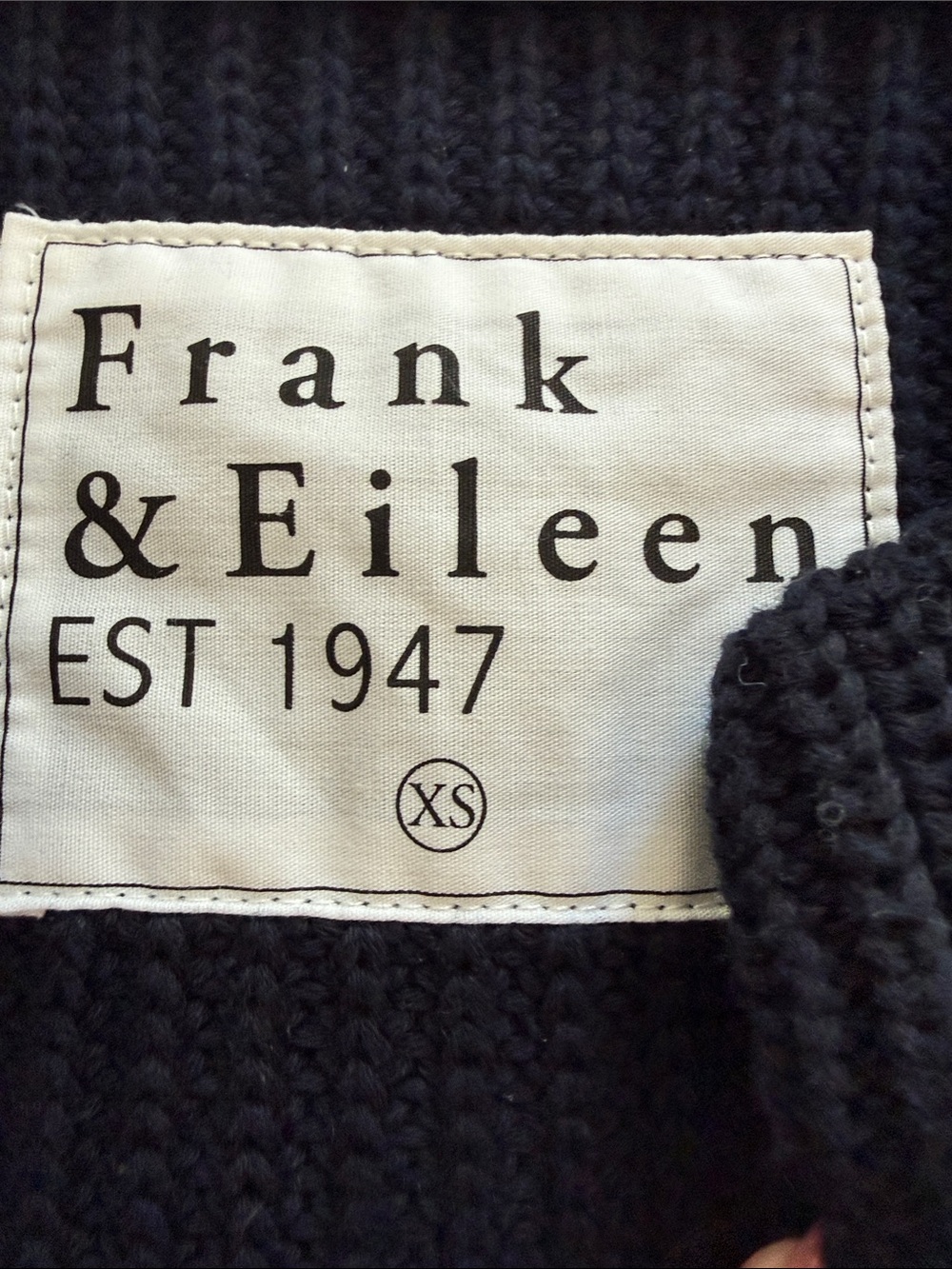Frank & Eileen Navy Ribbed Button Cardigan - Picture 2 of 3